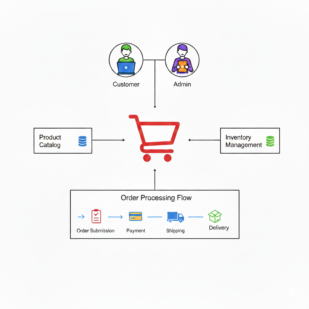 Order management microservices flow preview